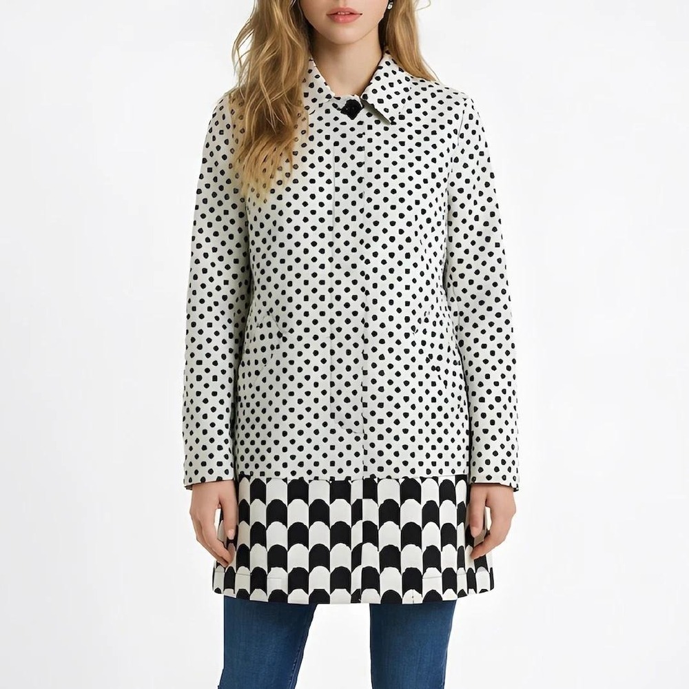 Desigual by Christian Lacroix Polka Dot Scallop Eu 40 USA M Retro Mod Jacket Art